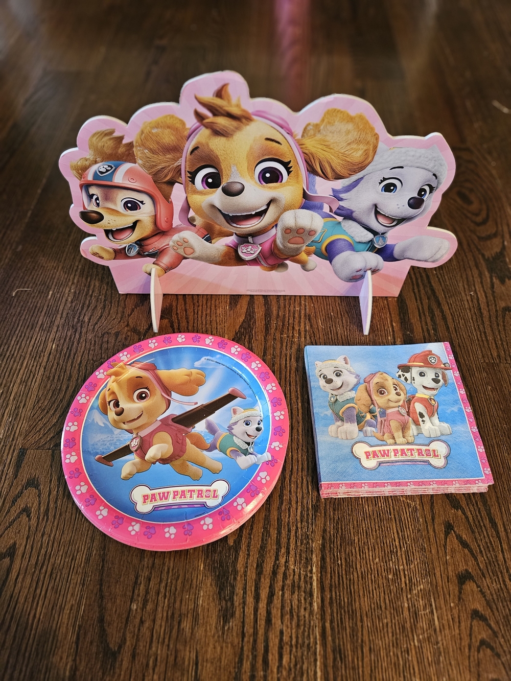Paw Patrol Pink Skye Party Decor, Tableware, Plates, Napkins, And Favor Bags